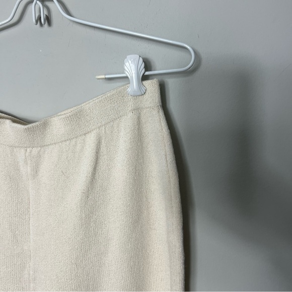 St John Collection Santana Knit Wide Leg Pants Cream Size 8 - Picture 2 of 8